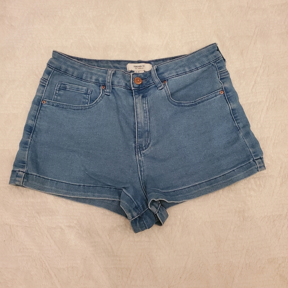 US 29, Blue Stretchy Jean Shorts
